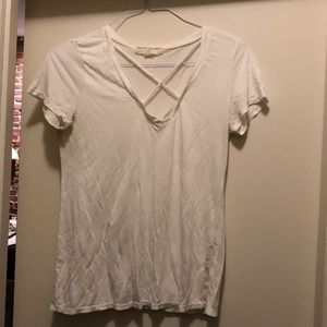 White criss cross tee shirt
